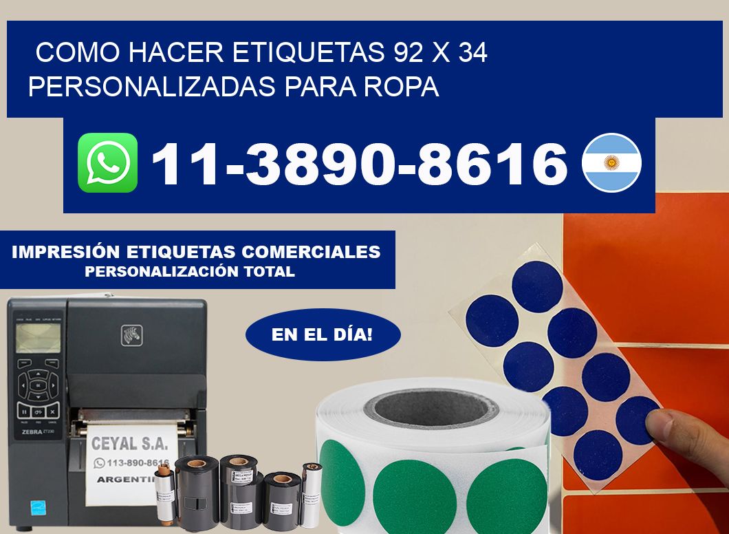 como hacer etiquetas 92 x 34 personalizadas para ropa