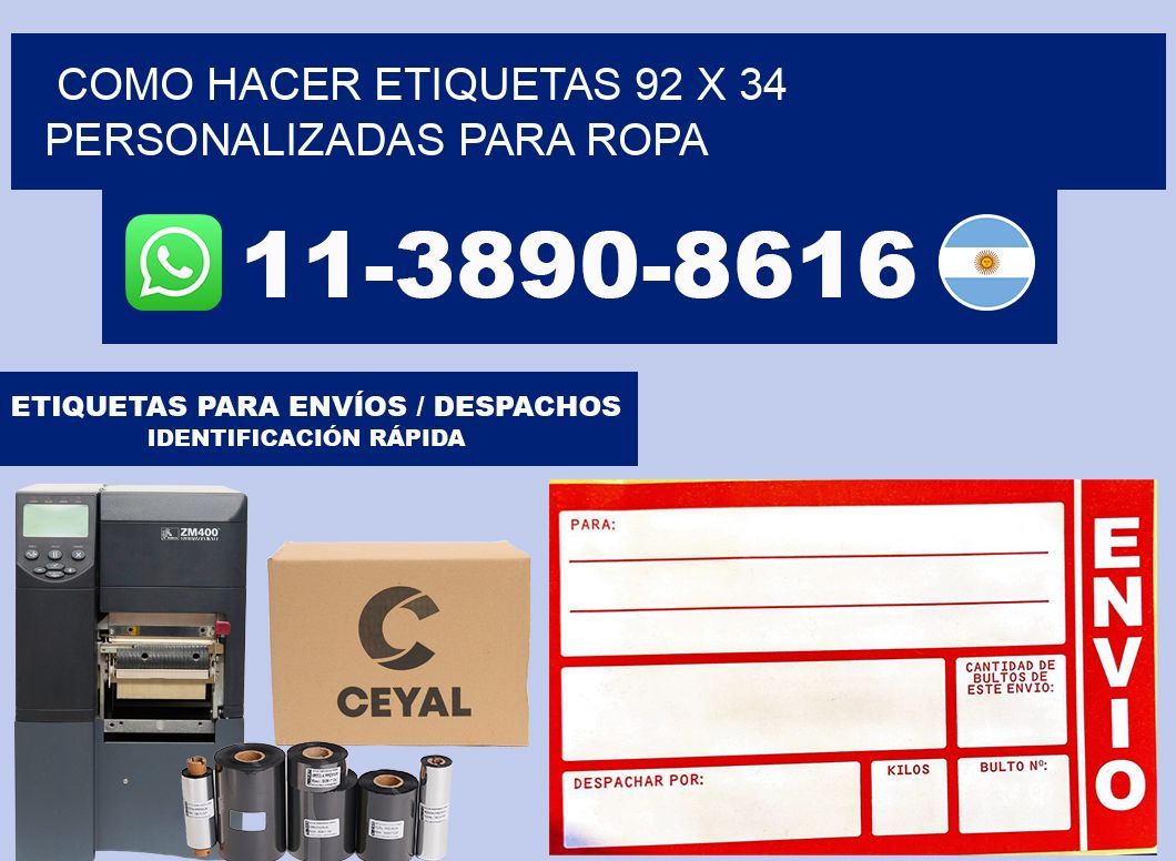 como hacer etiquetas 92 x 34 personalizadas para ropa