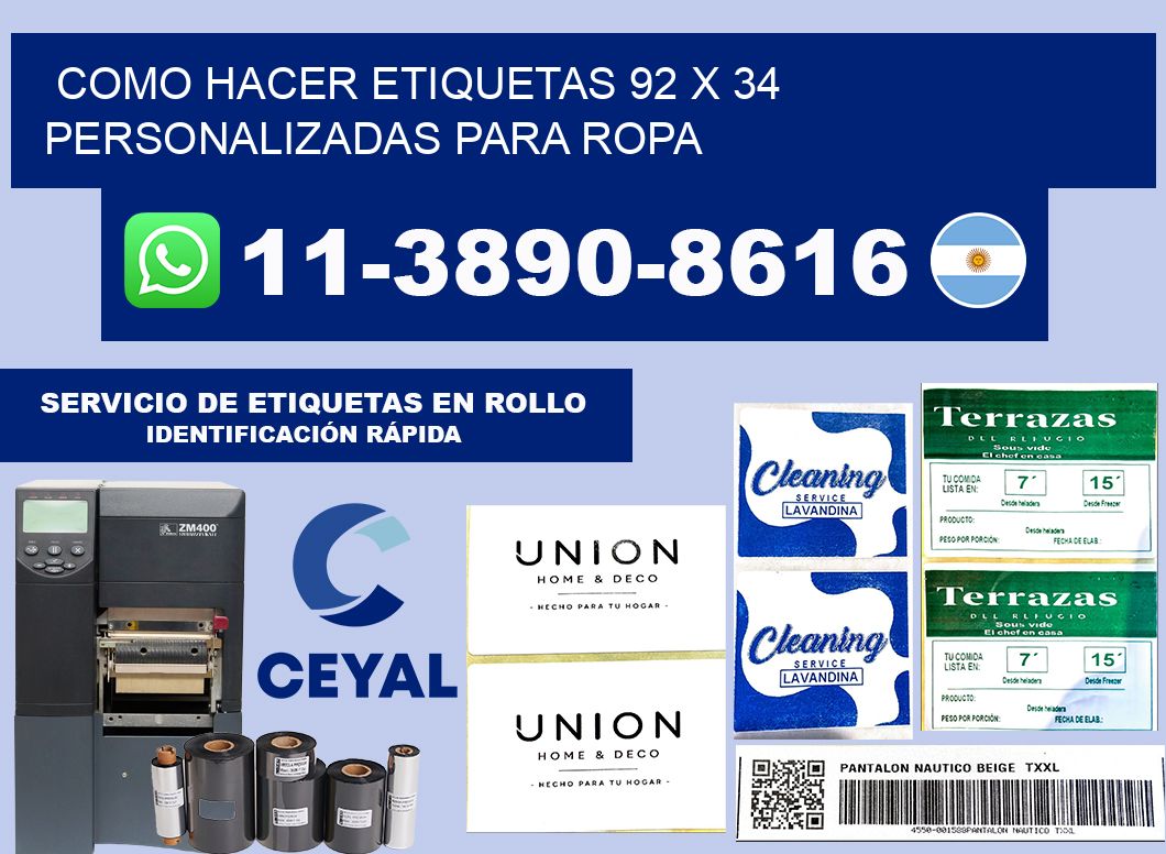 como hacer etiquetas 92 x 34 personalizadas para ropa
