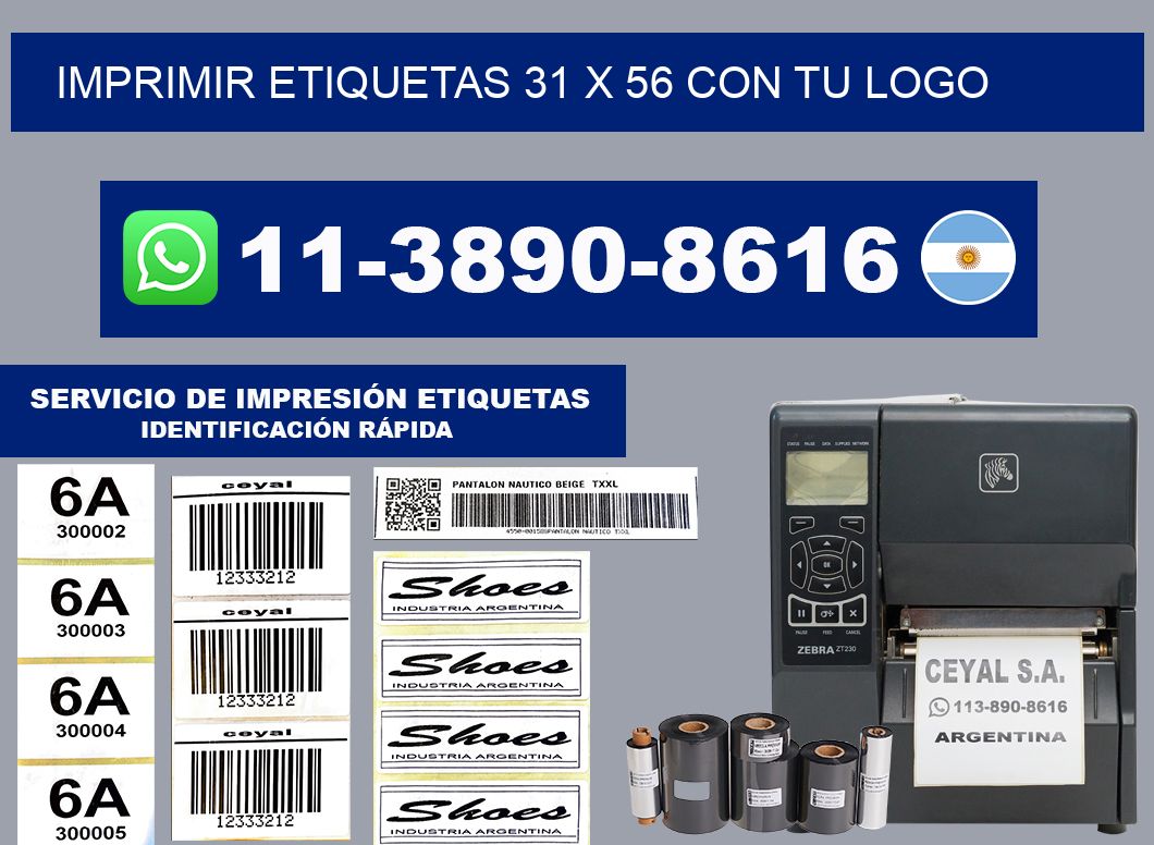 imprimir etiquetas 31 x 56 con tu logo