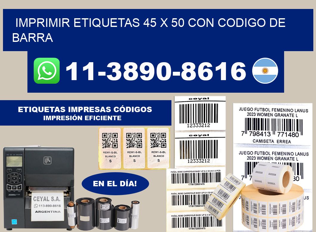 imprimir etiquetas 45 x 50 con codigo de barra