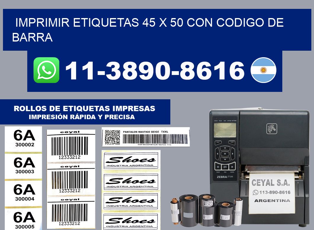 imprimir etiquetas 45 x 50 con codigo de barra