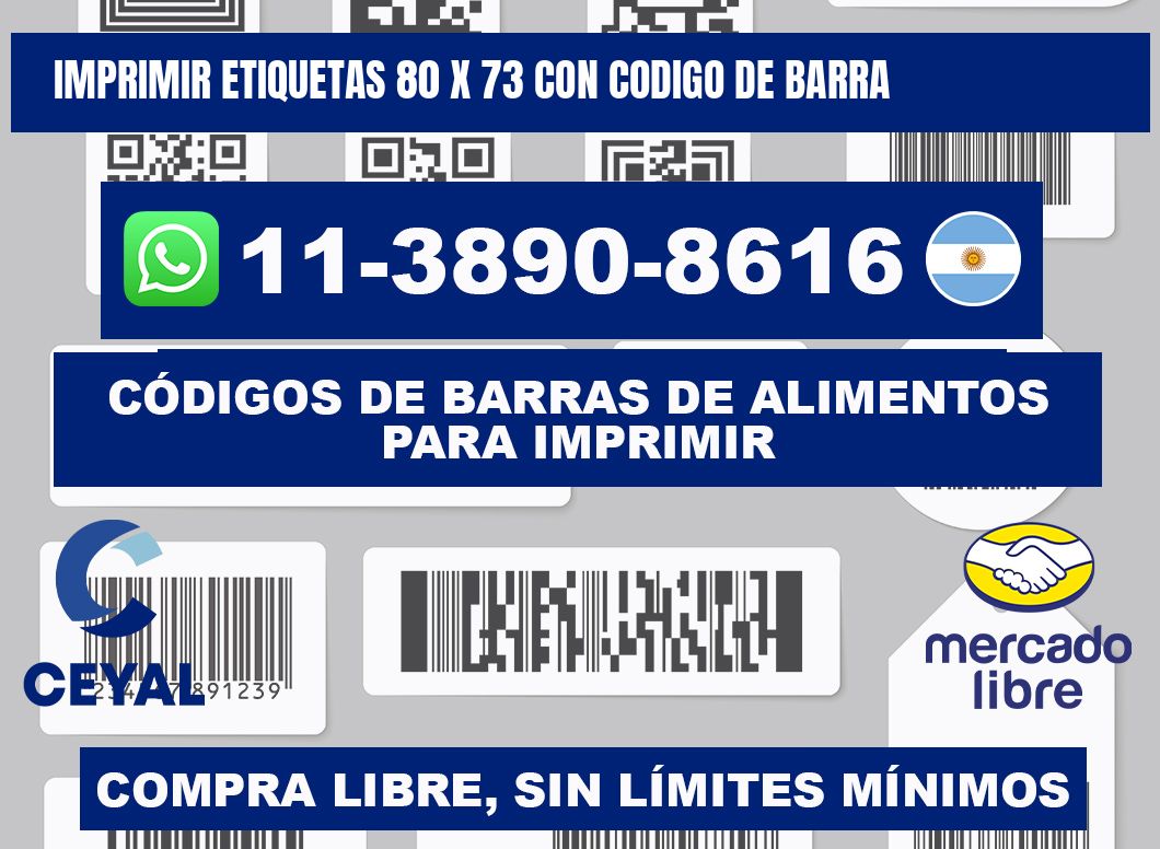 imprimir etiquetas 80 x 73 con codigo de barra