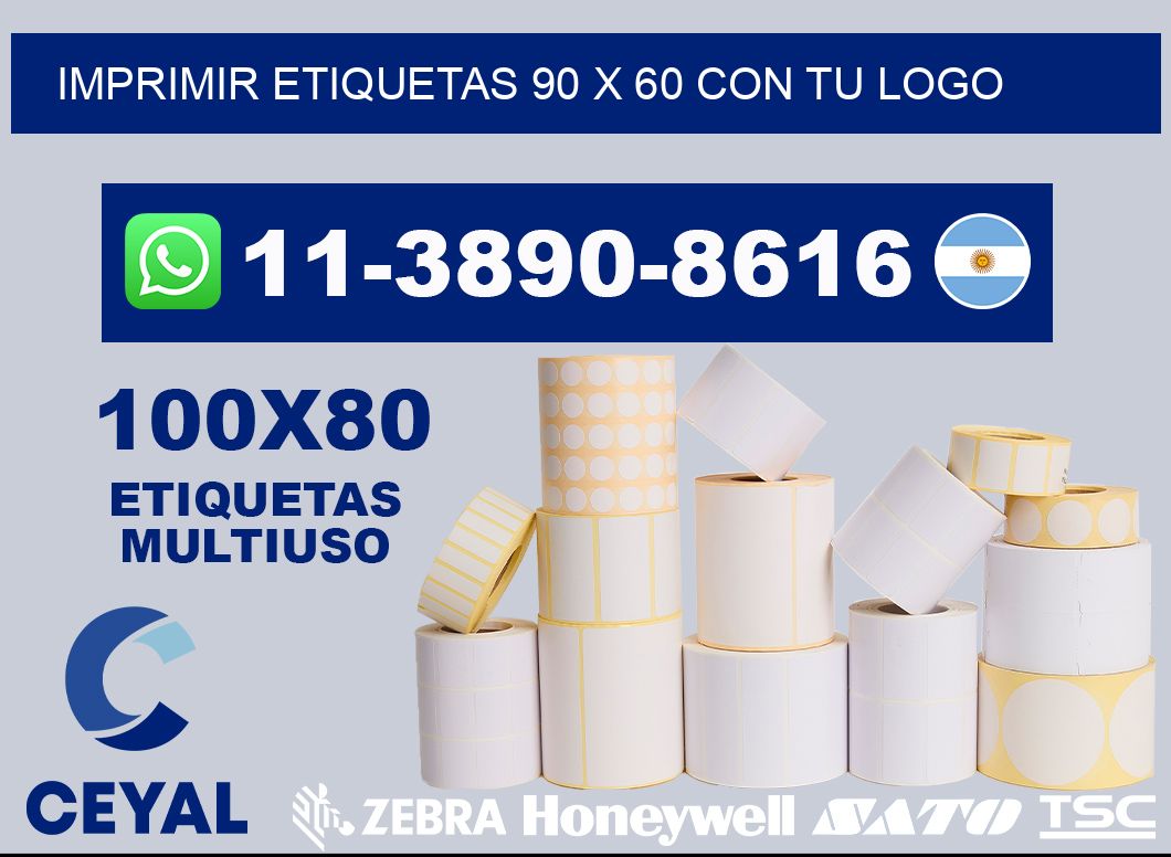 imprimir etiquetas 90 x 60 con tu logo