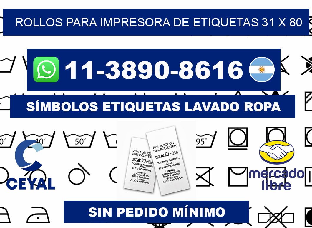 rollos para impresora de etiquetas 31 x 80