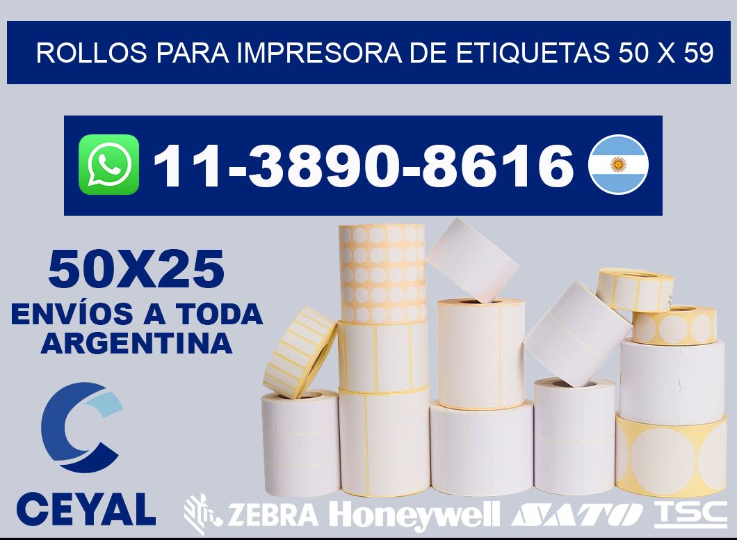 rollos para impresora de etiquetas 50 x 59