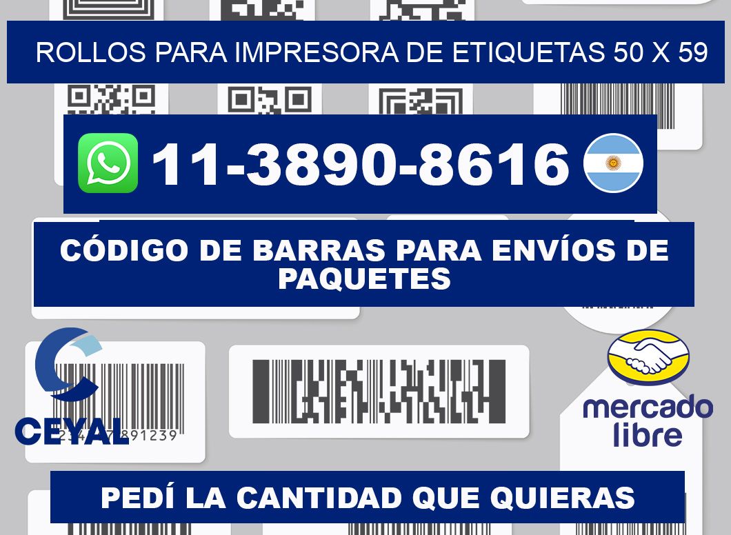rollos para impresora de etiquetas 50 x 59