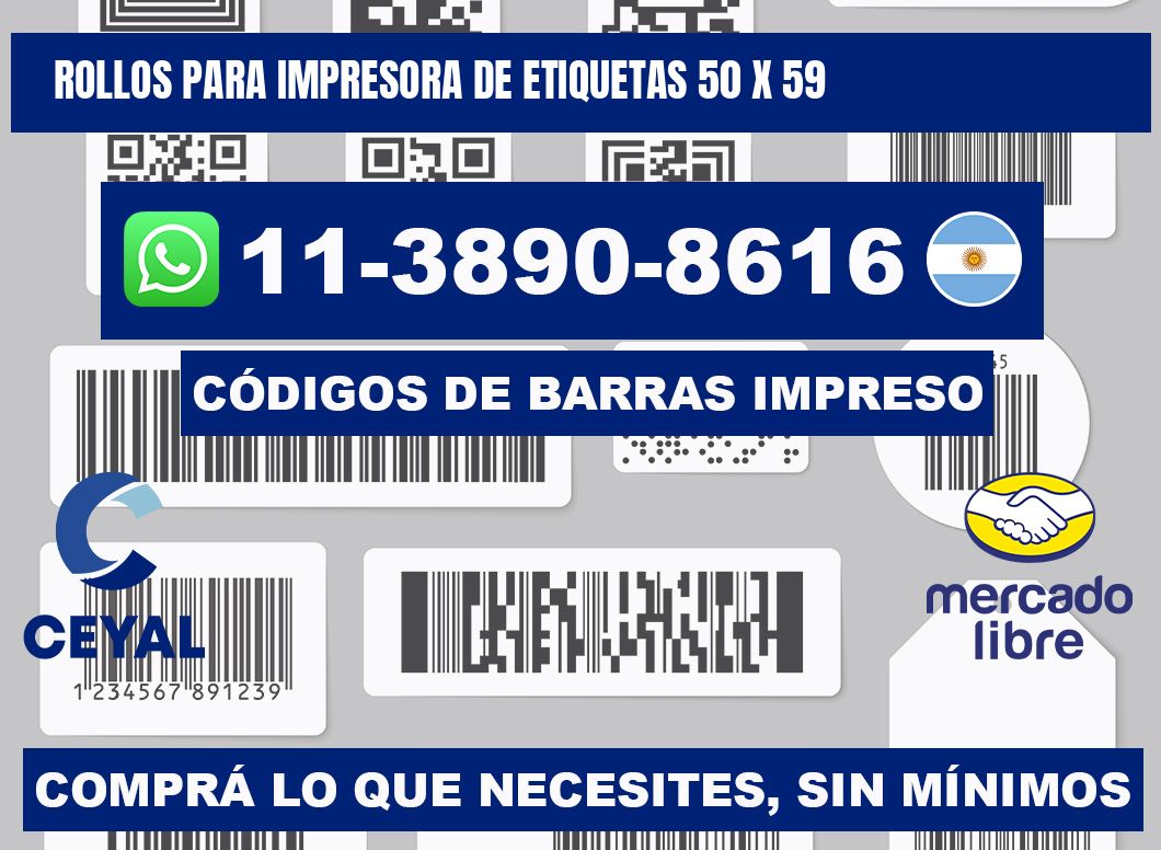 rollos para impresora de etiquetas 50 x 59