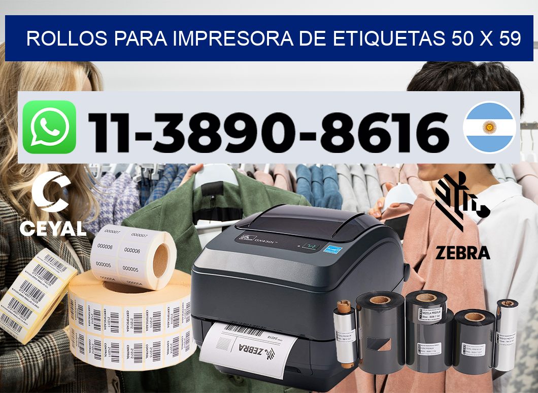 rollos para impresora de etiquetas 50 x 59