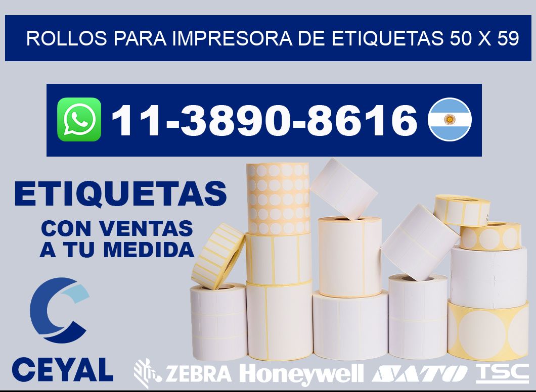 rollos para impresora de etiquetas 50 x 59