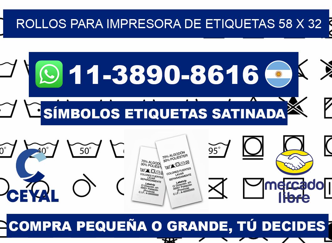 rollos para impresora de etiquetas 58 x 32