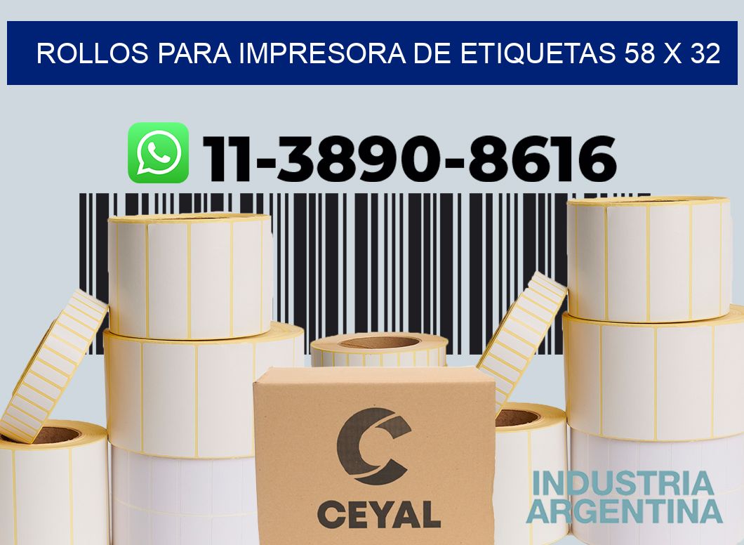 rollos para impresora de etiquetas 58 x 32