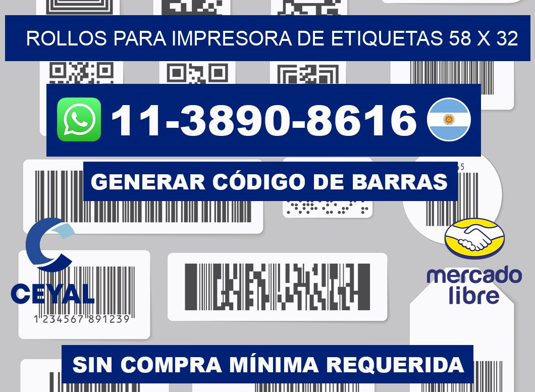 rollos para impresora de etiquetas 58 x 32
