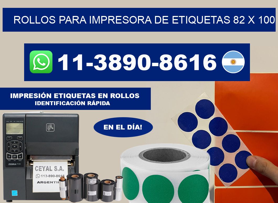rollos para impresora de etiquetas 82 x 100