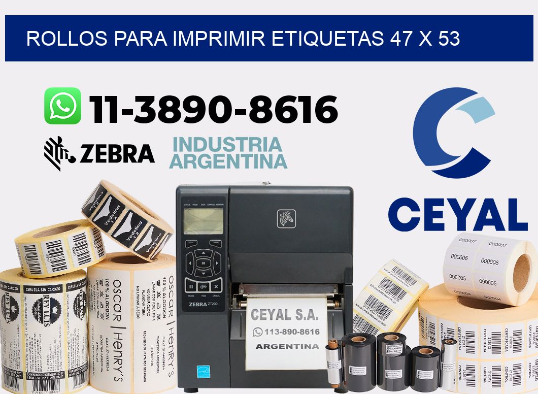 rollos para imprimir etiquetas 47 x 53