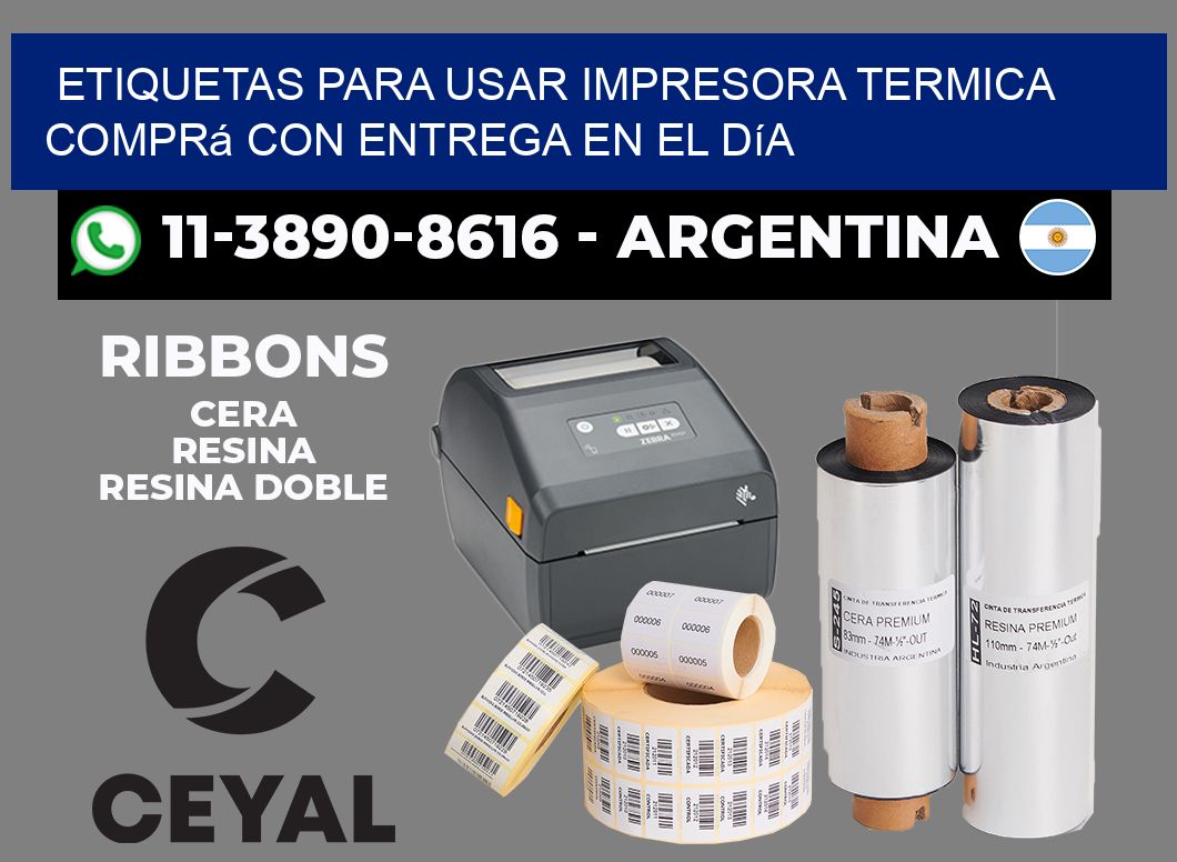 ETIQUETAS PARA USAR IMPRESORA TERMICA Comprá con entrega en el día