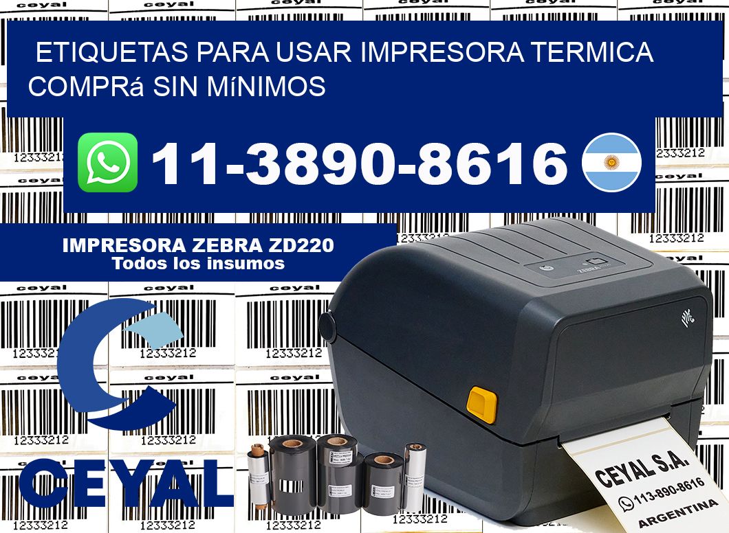 ETIQUETAS PARA USAR IMPRESORA TERMICA Comprá sin mínimos