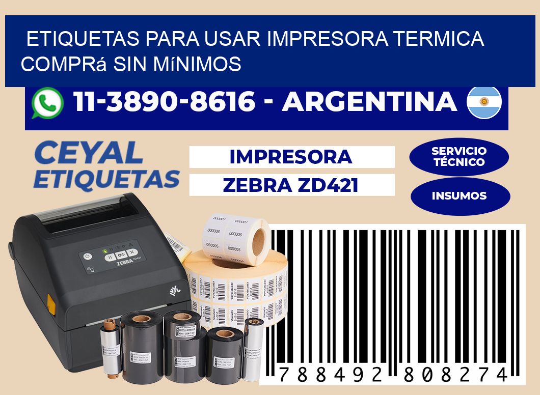 ETIQUETAS PARA USAR IMPRESORA TERMICA Comprá sin mínimos