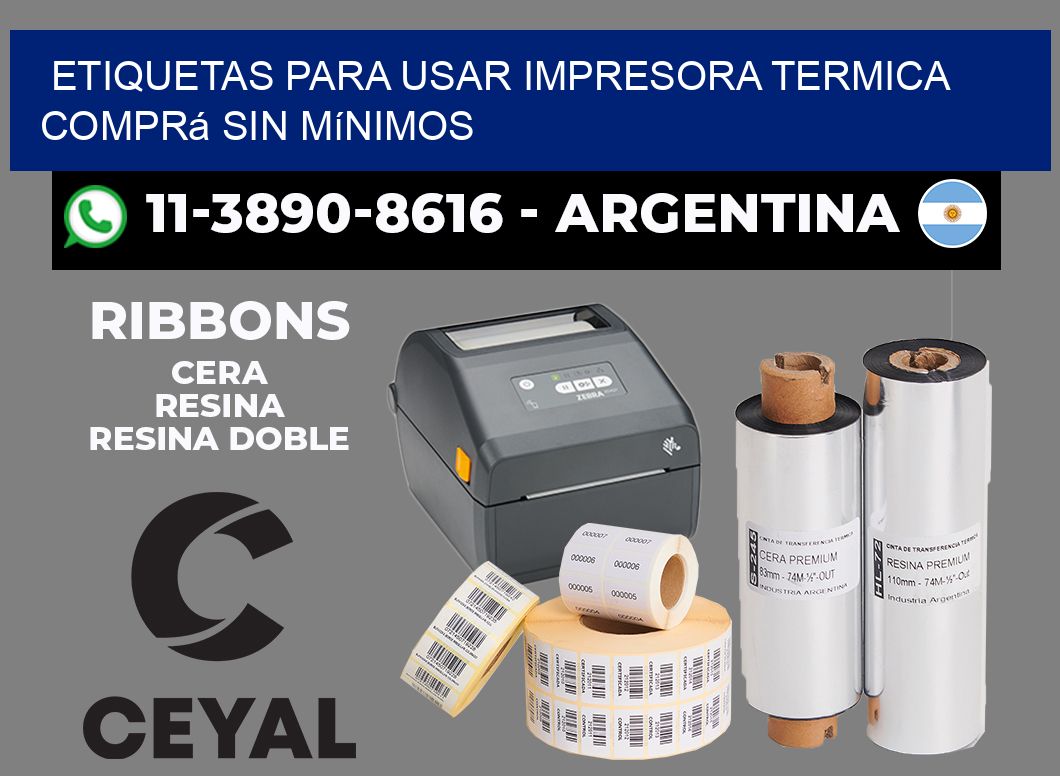 ETIQUETAS PARA USAR IMPRESORA TERMICA Comprá sin mínimos