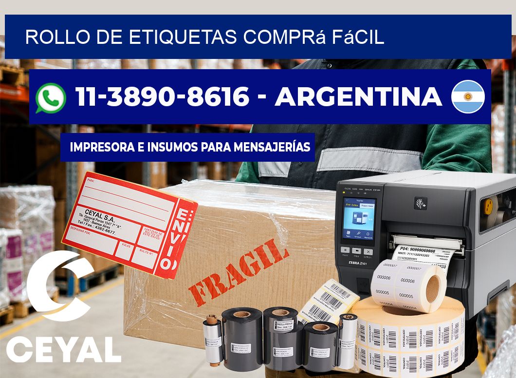 ROLLO DE ETIQUETAS Comprá fácil