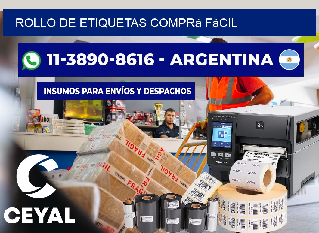 ROLLO DE ETIQUETAS Comprá fácil