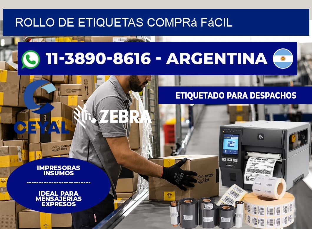 ROLLO DE ETIQUETAS Comprá fácil