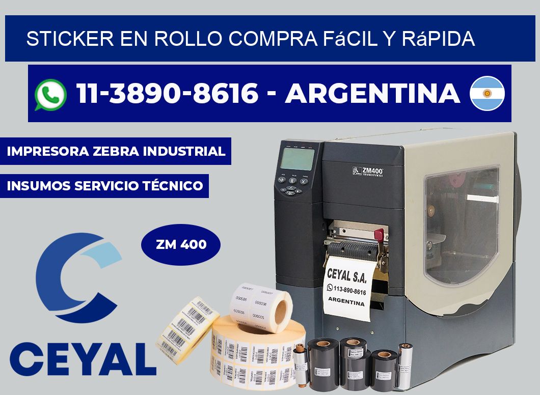 STICKER EN ROLLO Compra fácil y rápida