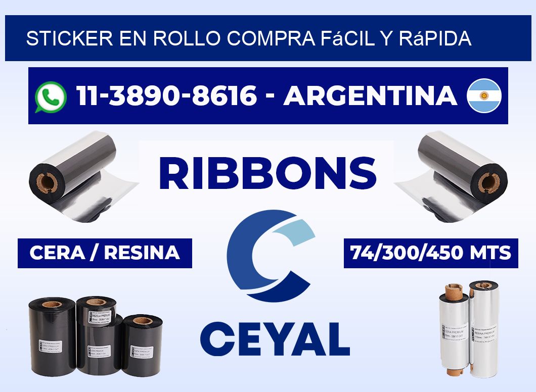 STICKER EN ROLLO Compra fácil y rápida