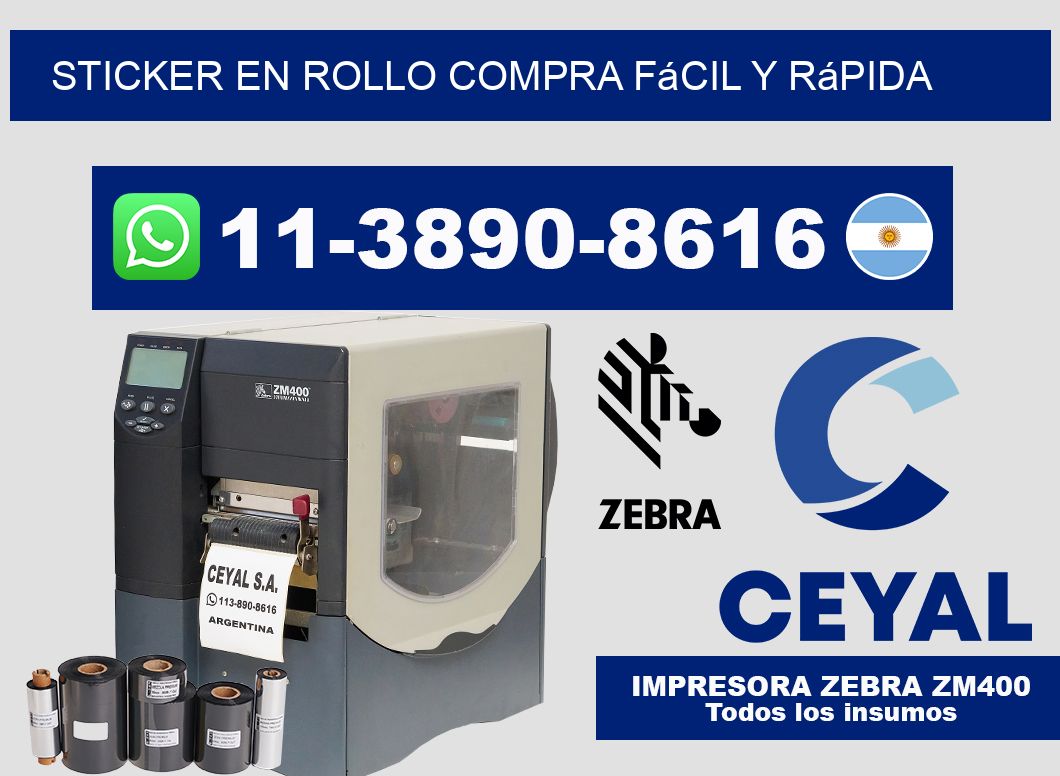 STICKER EN ROLLO Compra fácil y rápida