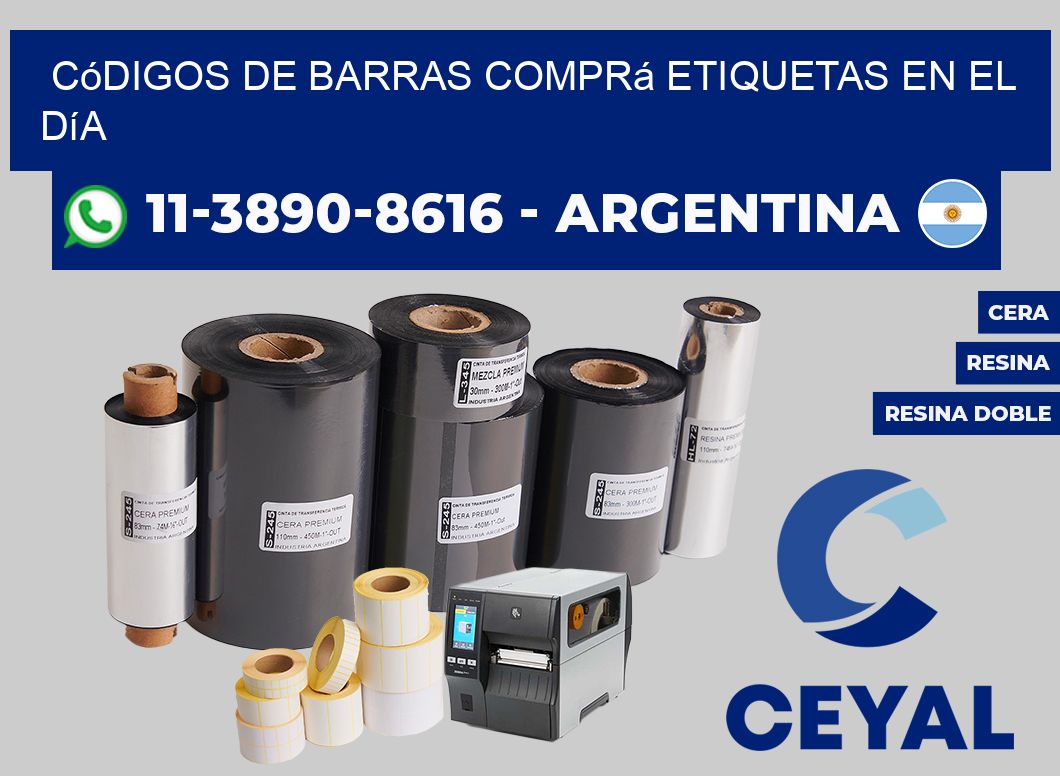 códigos de barras Comprá etiquetas en el día