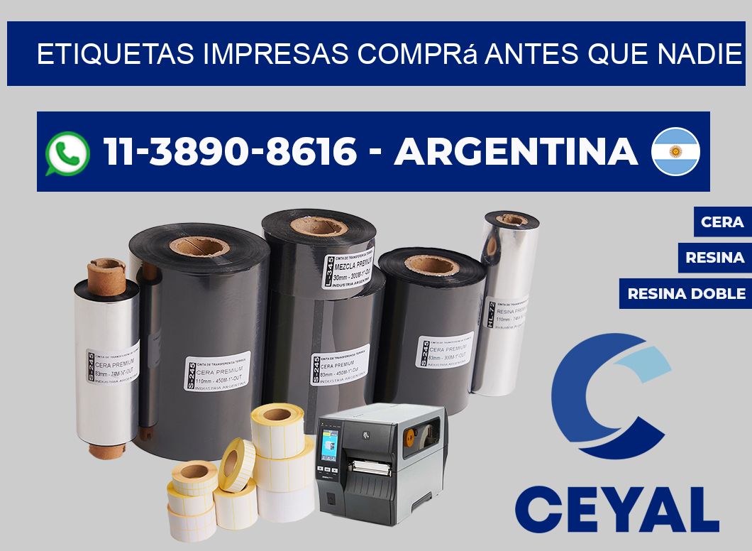 etiquetas impresas Comprá antes que nadie