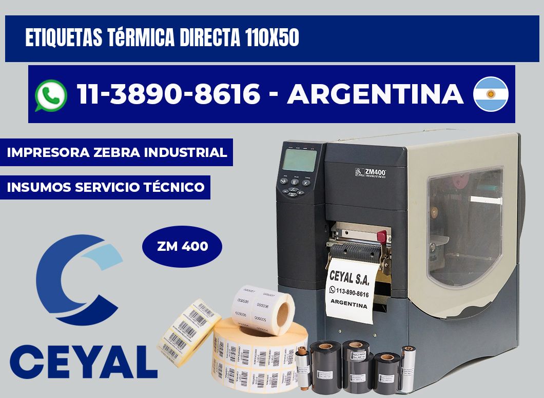 etiquetas térmica directa 110X50