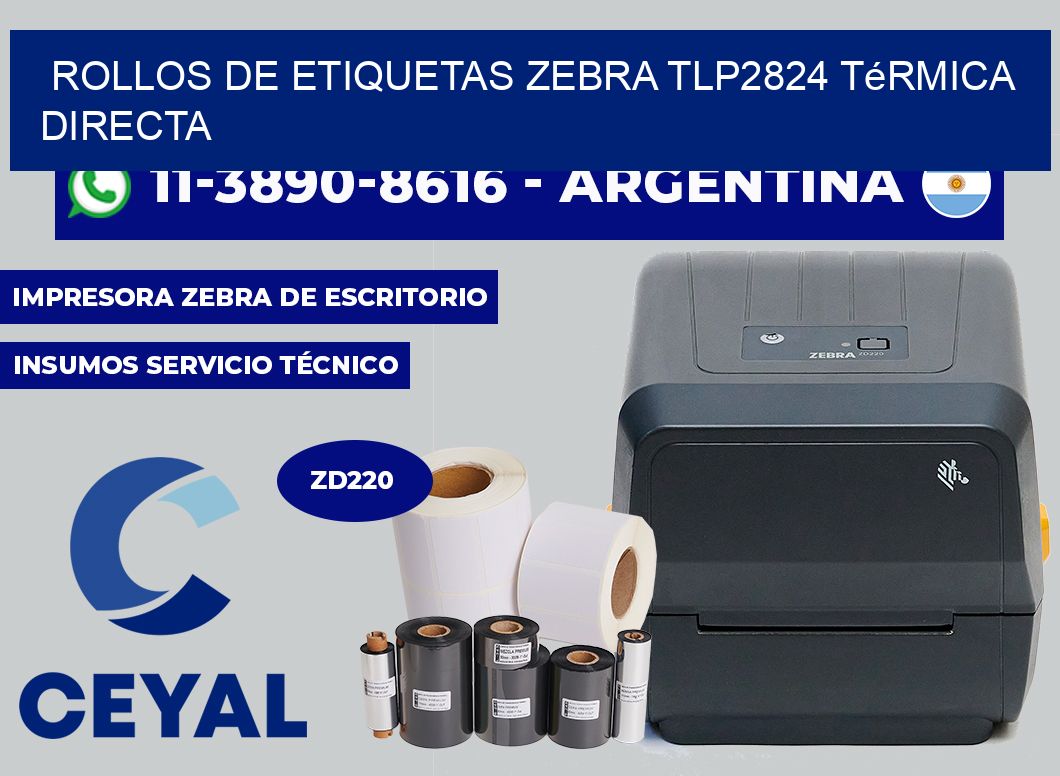 rollos de etiquetas zebra TLP2824 térmica directa