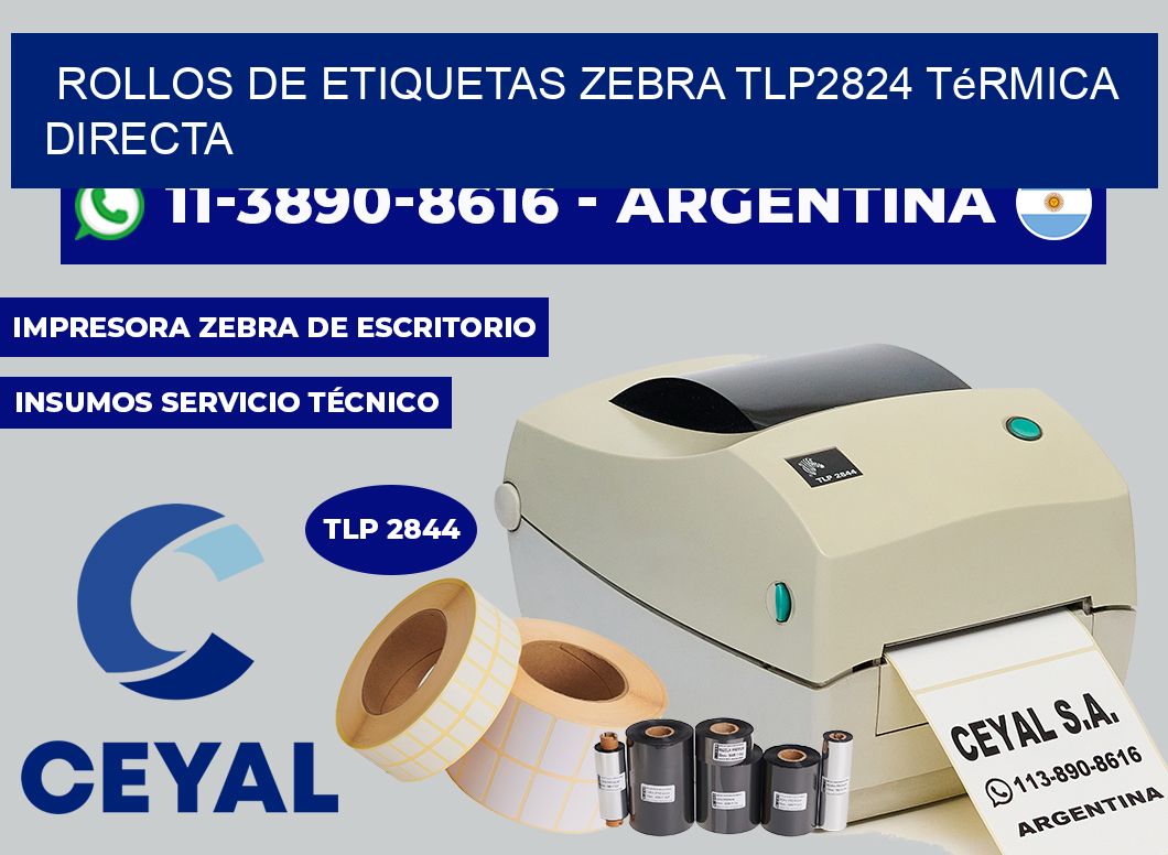 rollos de etiquetas zebra TLP2824 térmica directa