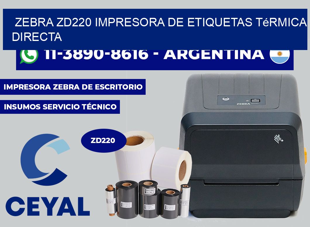zebra zd220 impresora de etiquetas térmica directa