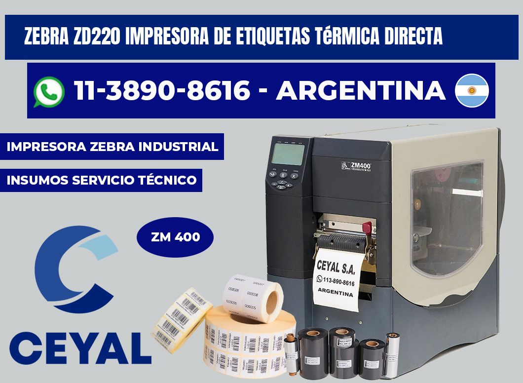 zebra zd220 impresora de etiquetas térmica directa