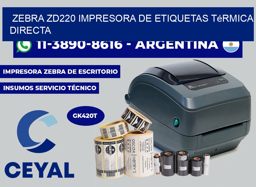 zebra zd220 impresora de etiquetas térmica directa