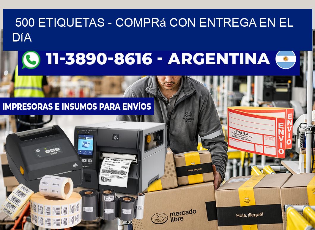 500 ETIQUETAS - Comprá con entrega en el día