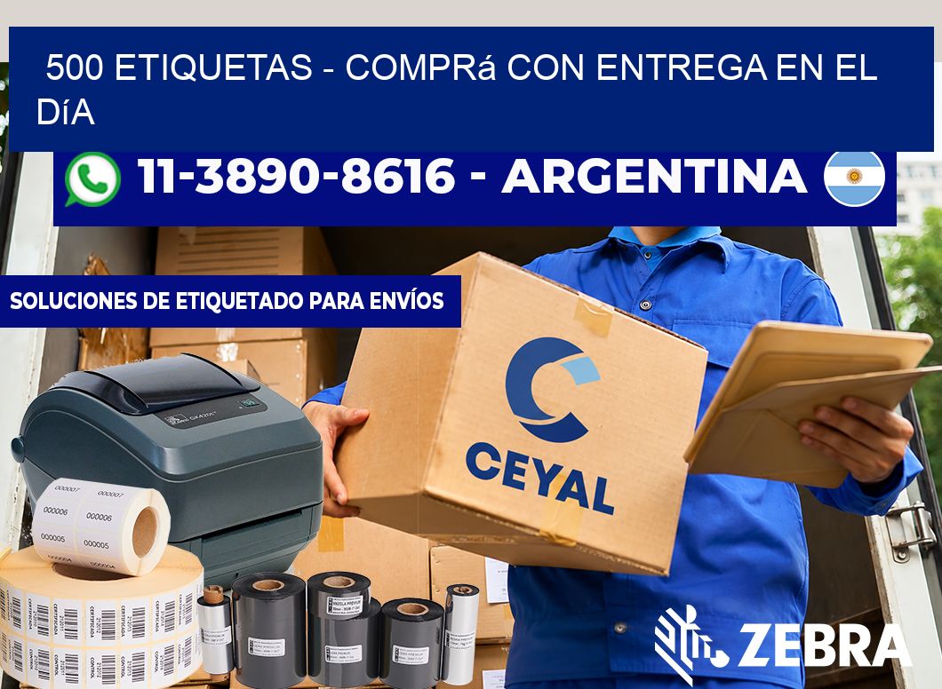 500 ETIQUETAS - Comprá con entrega en el día