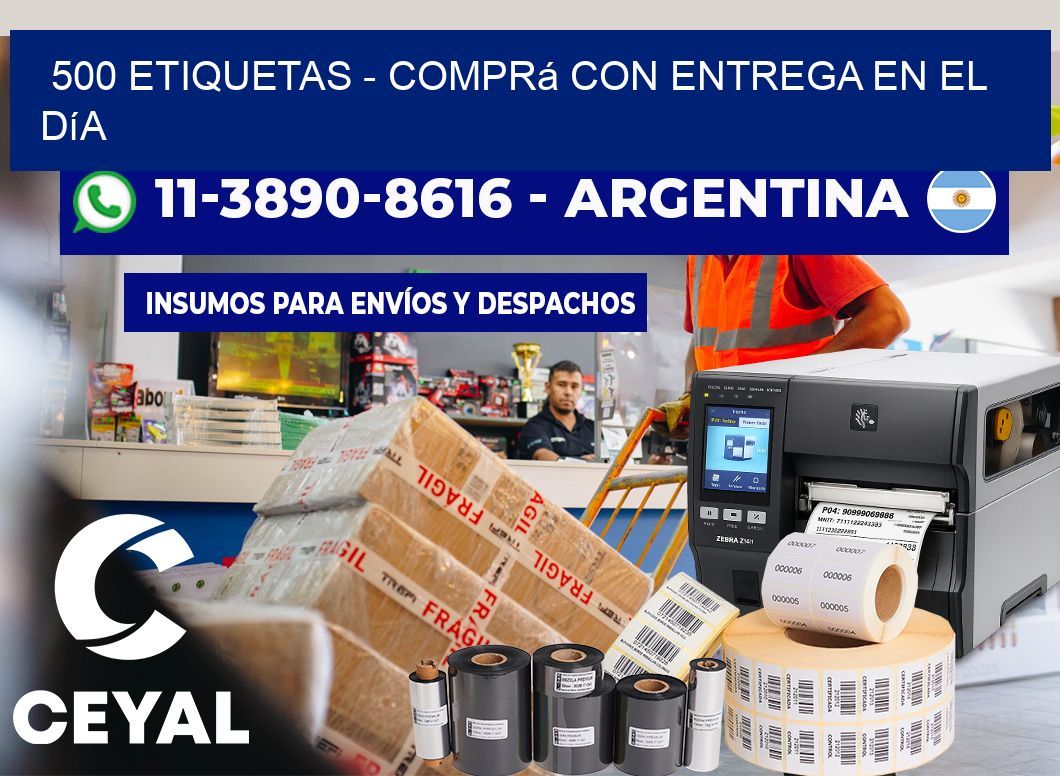 500 ETIQUETAS - Comprá con entrega en el día