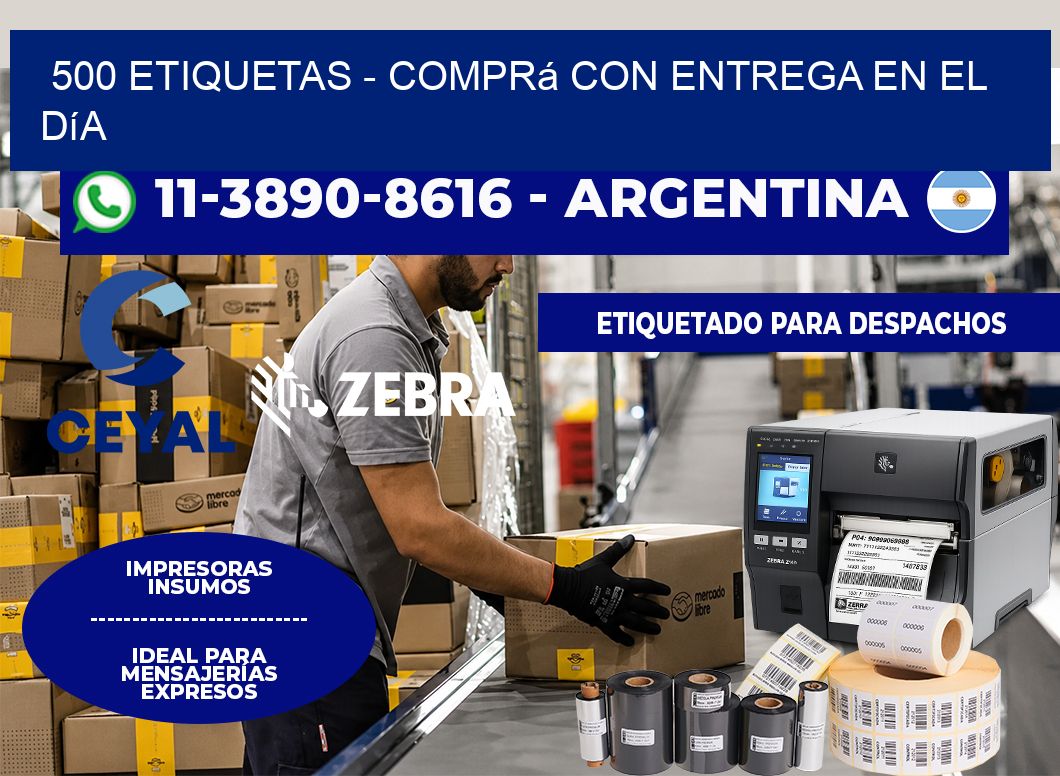 500 ETIQUETAS – Comprá con entrega en el día