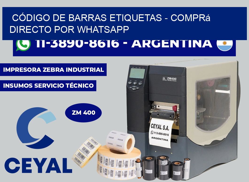CÓDIGO DE BARRAS ETIQUETAS - Comprá directo por WhatsApp