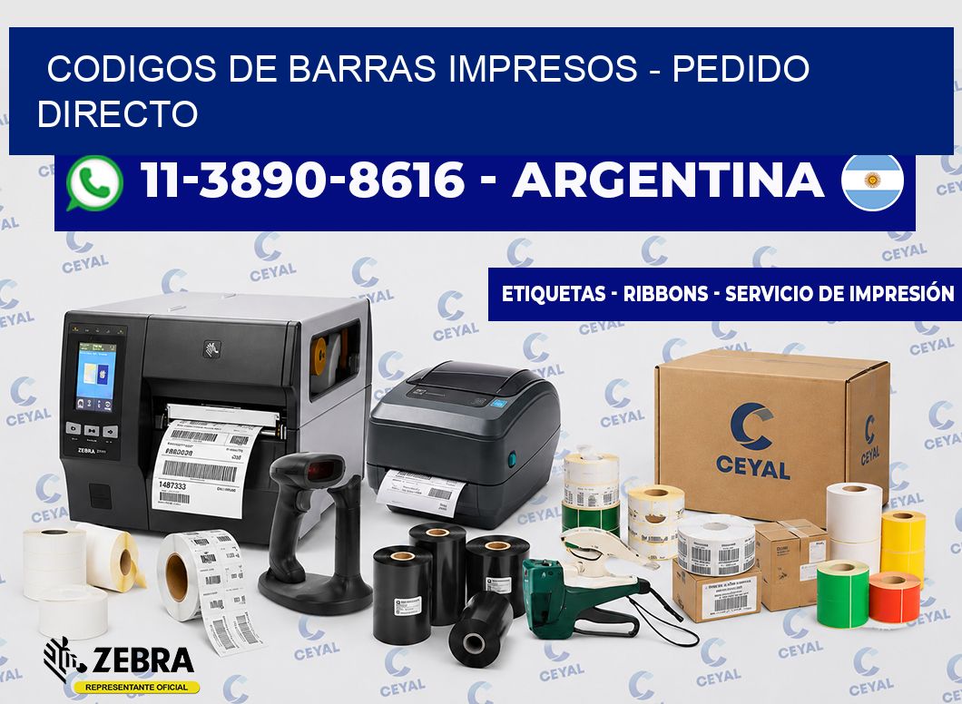 CODIGOS DE BARRAS IMPRESOS - Pedido directo