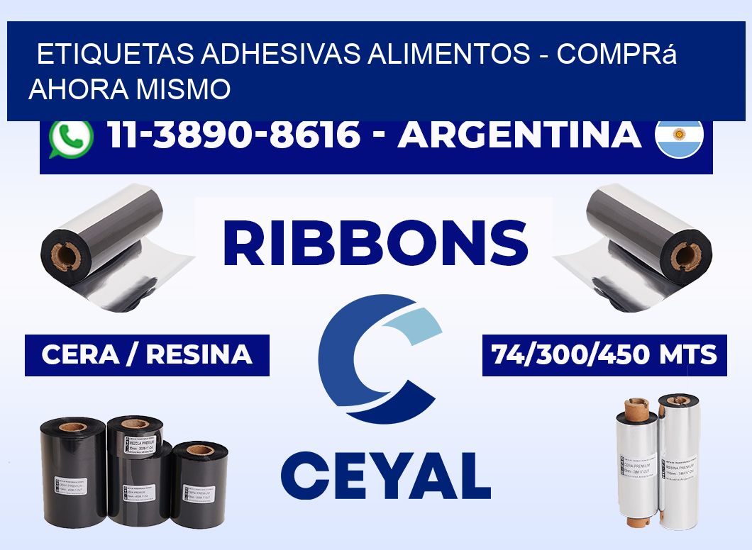 ETIQUETAS ADHESIVAS ALIMENTOS - Comprá ahora mismo