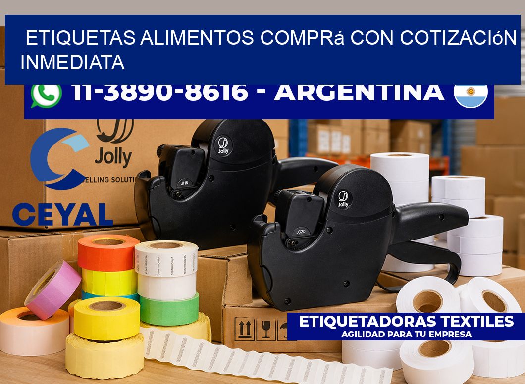 ETIQUETAS ALIMENTOS Comprá con cotización inmediata