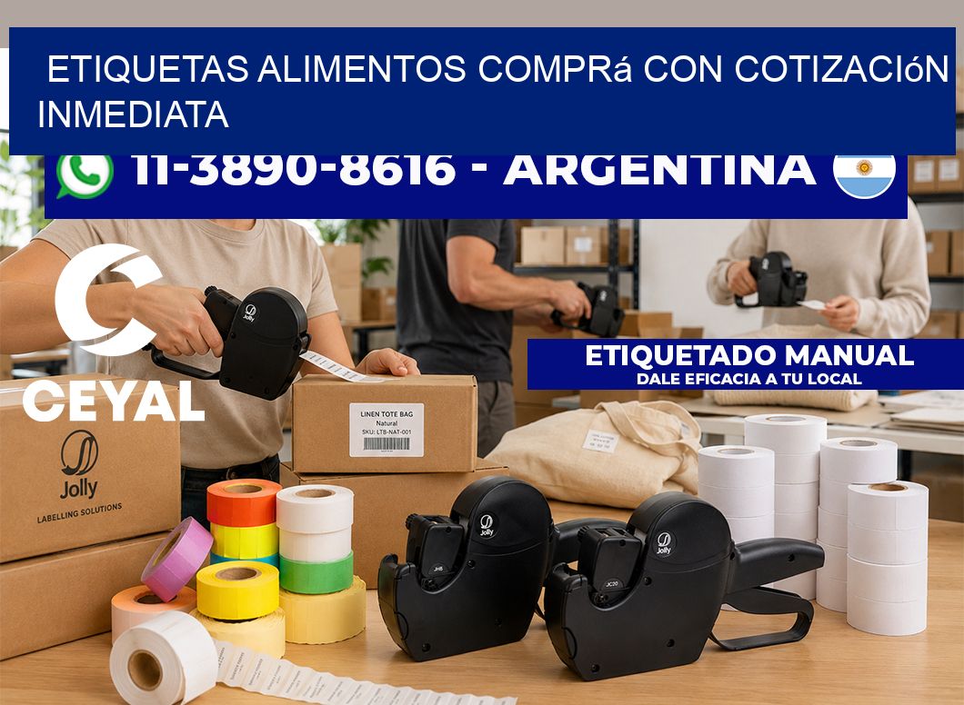 ETIQUETAS ALIMENTOS Comprá con cotización inmediata