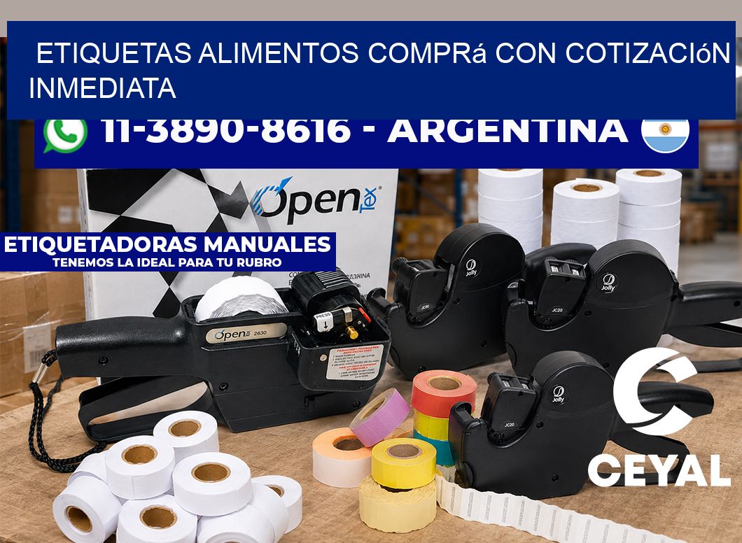 ETIQUETAS ALIMENTOS Comprá con cotización inmediata