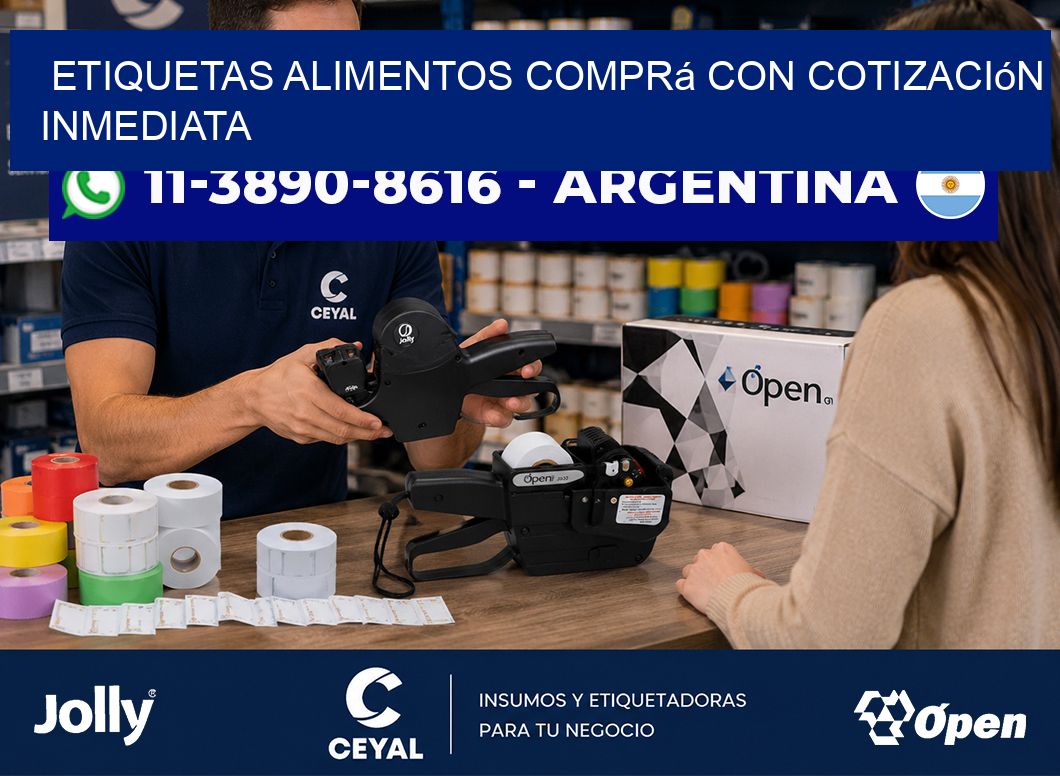 ETIQUETAS ALIMENTOS Comprá con cotización inmediata