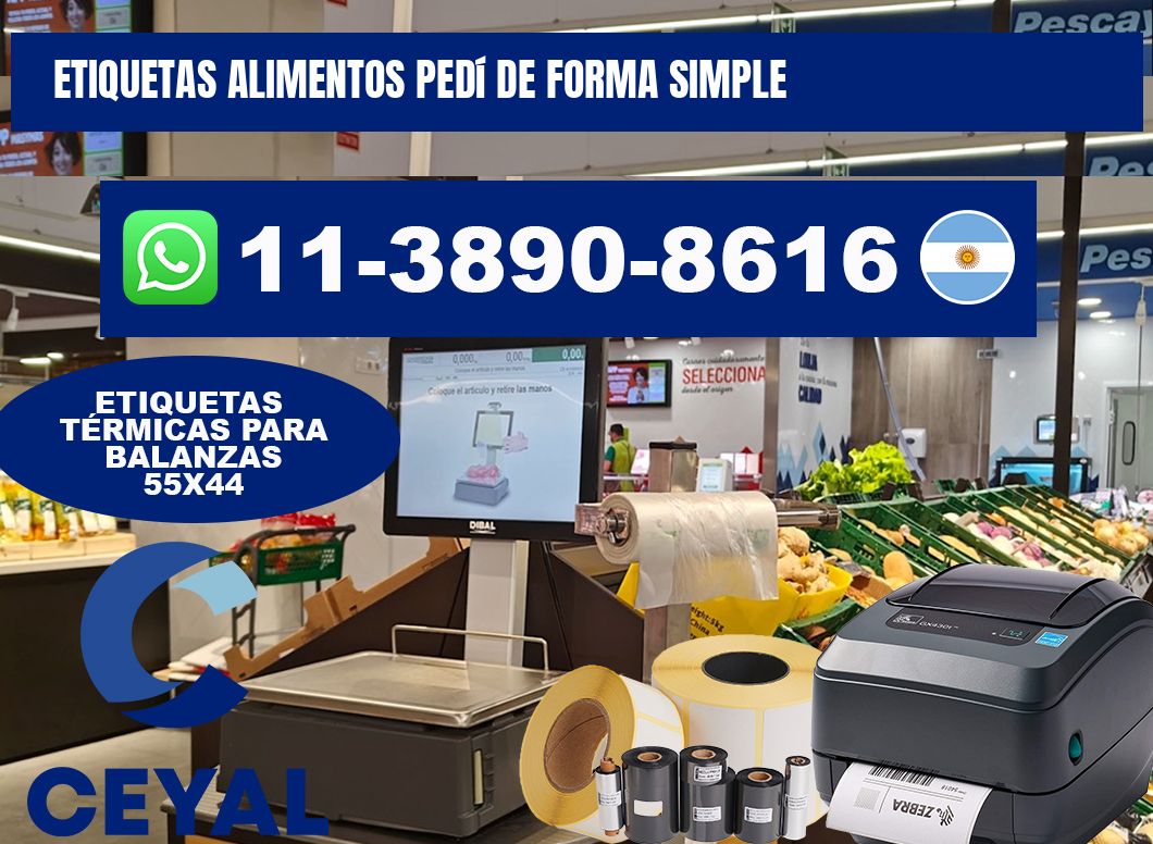 ETIQUETAS ALIMENTOS Pedí de forma simple