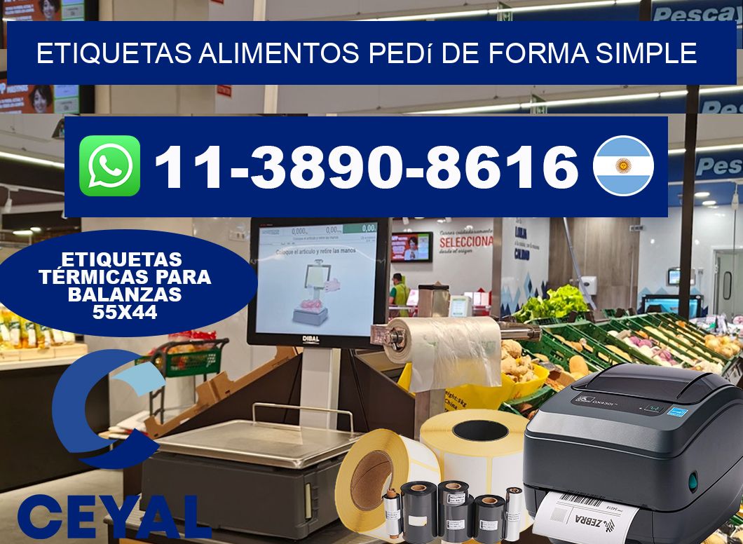 ETIQUETAS ALIMENTOS Pedí de forma simple